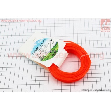 Леска d=2,4mm, 15м "звезда" (разные цвета)