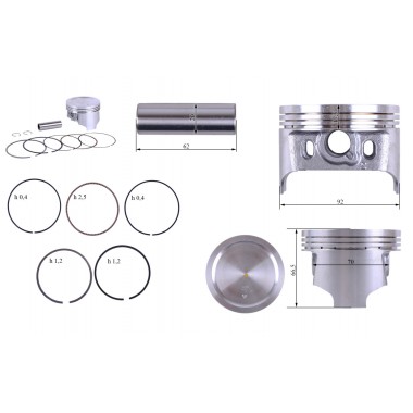Поршневой комплект 92,00 мм STD ТАТА на бензиновый двигатель 192F для генератора 5-6 кВт