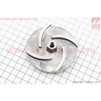 Рабочее колесо (крыльчатка) мотопомпы D-74mm, под резьбу М10, 4 лопасти, алюминий