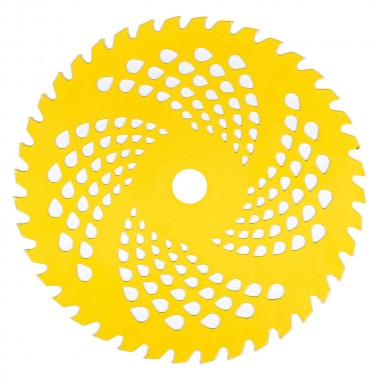 Нож к мотокосе 40 зуб.(нерж.сталь) в уп. Желтый с гальваническим покрытием