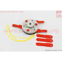 Леска в сборе на плас. пластине (леска вставляется в три зацепа)+ нож 6шт