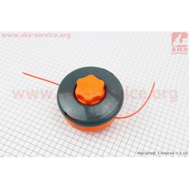 Леска в сборе (шпулька), САМОНАМАТЫВАЮЩАЯСЯ, оранжевый нос