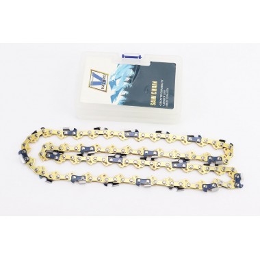 Цепь пильная 54 звена (27 зубов) шаг 3/8 паз 1,3 мм квадратный зуб (на электропилу), "GOLD"