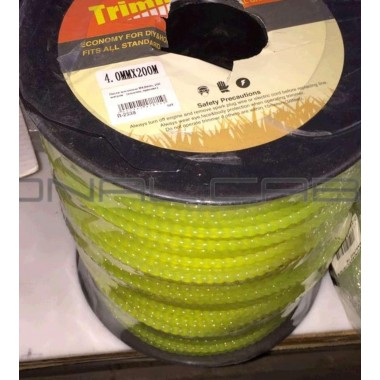 Леска мотокосы Ø4,0mm, 200 метров (косичка)