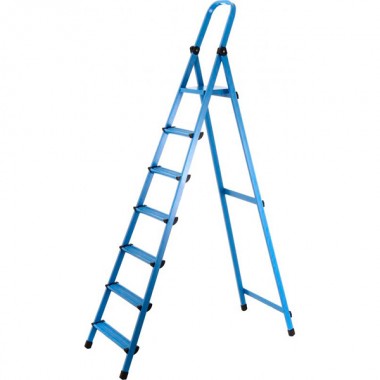 Стремянка металлическая Work's 410 (10 ст., синяя)