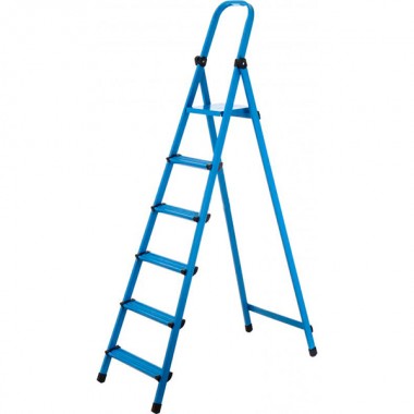 Стремянка металлическая Work's 406 (6 ст., синяя)