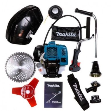 Мотокоса Makita RBC4200 - 4.2кВт (шпуля "металичеcкий нос"+нож 3Т-1шт, 40Тпобедит-1шт, труба Ø28мм)