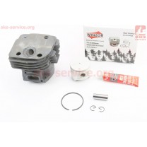 Цилиндро-поршневая группа (цпг) для бензопилы Husqvarna 365 48mm (палец 12mm) "черный"+герметик, патрубок - квадратный