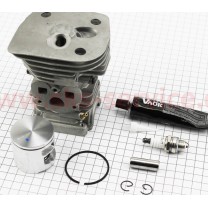 Цилиндро-поршневая группа (цпг) для бензопилы Husqvarna 455/455E, Rancher 460 47мм (палец 12мм)+свечка+герметик