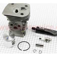 Цилиндро-поршневая группа (цпг) для бензопилы Husqvarna 455/455E, Rancher 460 47мм (палец 12мм)+свечка+герметик