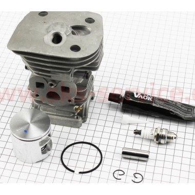 Цилиндро-поршневая группа (цпг) для бензопилы Husqvarna 455/455E, Rancher 460 47мм (палец 12мм)+свечка+герметик
