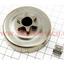 Тарелка сцепления "звезда" 3/8-6+сепаратор для бензопилы Partner-350/351/352/371/372, Husqvarna-235/236/240, OLEO MAC-936-937-940-941, JONSERED-CS2137/CS2138,POULAN