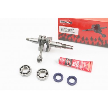 Коленвал, палец 10mm для бензопилы ST MS-180 + подшипник + подшипник 6002-2шт + сальник 15x25x5-2шт + герметик