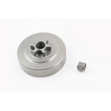 Тарелка сцепления "звезда" 3/8-6 для бензопилы ST MS-170/171/180/181/190T/191T/210/211/230/250 + подшипник