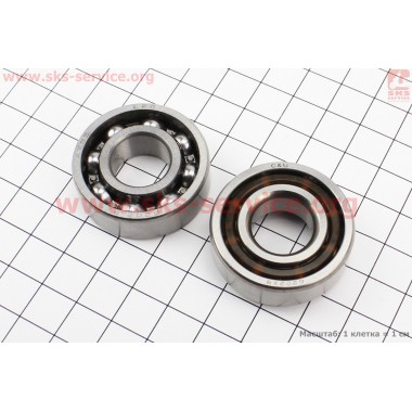 Подшипник 6202 (15x35x11) + 6202x8 (15x35x13) к-кт 2шт для бензопилы Stihl MS-341/360/361/362/440