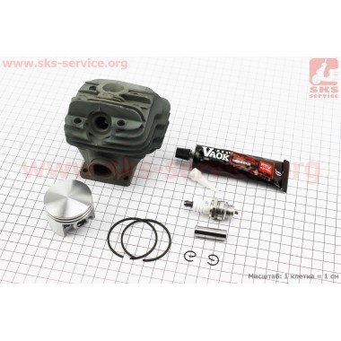 Цилиндро-поршневая группа (цпг) для бензопилы Stihl MS-260 44,7мм (палец 10мм) "черный"+свеча+герметик