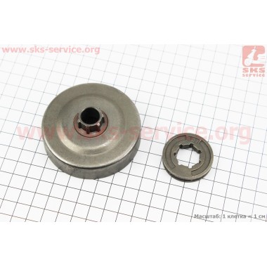 Тарелка сцепления + звезда 3/8-7 для бензопилы Stihl MS-240/260/270/280