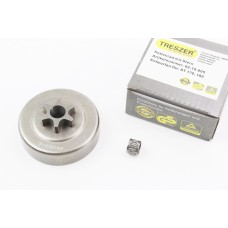 Тарелка сцепления "звезда" 3/8-6 для бензопилы ST MS-170/171/180/181/190T/191T/210/211/230/250 + подшипник