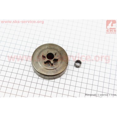 Тарелка сцепления "звезда" 3/8-6 для бензопилы Stihl MS-170/171/180/181/190T/191T/210/211/230/250 (сварная) + сепаратор