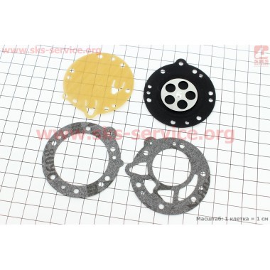 Ремонтный комплект карбюратора для бензопилы Stihl MS-070, 4 детали
