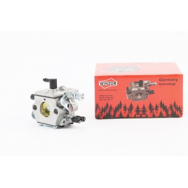 Карбюратор китайской бензопилы 4500/5200, пластиковые штуцера 