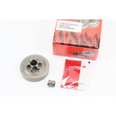 Тарелка сцепления "звезда" 3/8-6 китайской бензопилы 2500 + подшипник + смазка