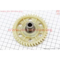 Шестерня привода ведомая (D=85,5мм, d1=10мм, d2=18мм, H=33мм, Z=40 наклон зубов влево)