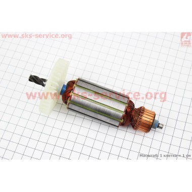 Якорь (Dжелеза=38мм, Lжелеза=56,5мм, Dколектора=25,3мм, L=155,5мм, Z=5 наклон зубов вправо) Einhell