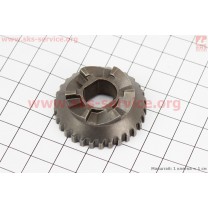 Ответная часть шестерни (D1=39мм, D2=28,5мм, d=12/14мм, H=14мм, Z1=30, Z2=6)