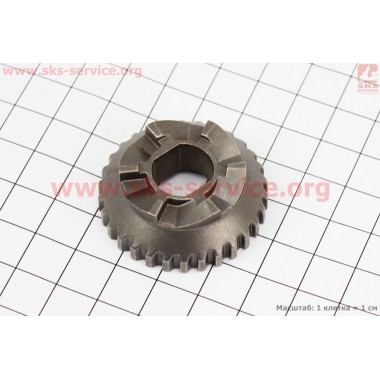 Ответная часть шестерни (D1=39мм, D2=28,5мм, d=12/14мм, H=14мм, Z1=30, Z2=6)