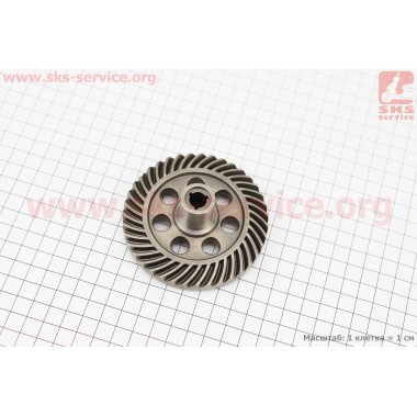 Шестерня приводу ведена (D=86,6мм, d1=10мм, d2=20мм, H=37мм, Z=39), метал
