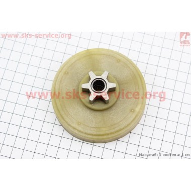 Шестерня привода ведомая (3/8-6, D1=87,5мм, D2=76,5мм, d=10мм, H=37мм, Z=56) Falantech