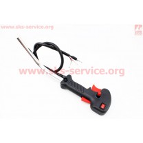 Ручка газа + трос Тип №1, (курок "широкий", с трубой)