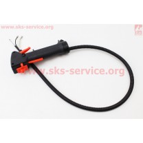 Ручка газа + трос Тип №6, (курок "узкий", без трубы)