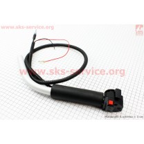 Ручка газа + трос Тип №4, (курок "важель", с трубой)