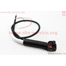 Ручка газа + трос Тип №4, (курок "важель", с трубой)