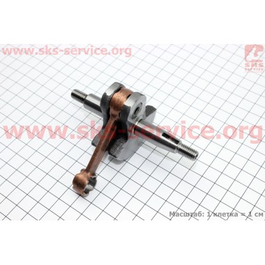 Коленвал 1E36F шатун - желтый